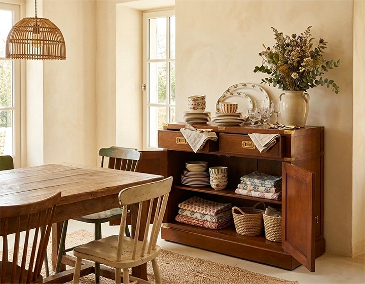 Buffet marine petit modèle bois teinte merisier