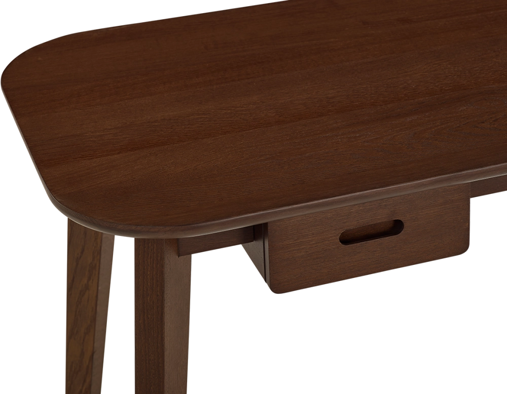 Bureau scandinave en chêne teinte marron foncé L150 cm
