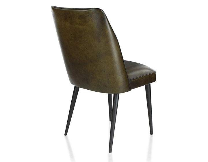 Chaise vintage cuir vert olive