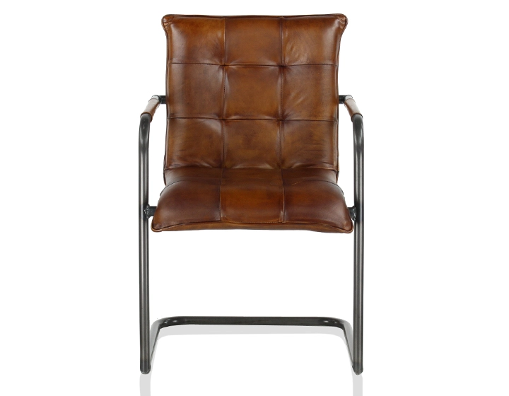Fauteuil de bureau cuir marron vintage