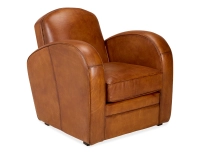 Sillón club de piel marrón claro