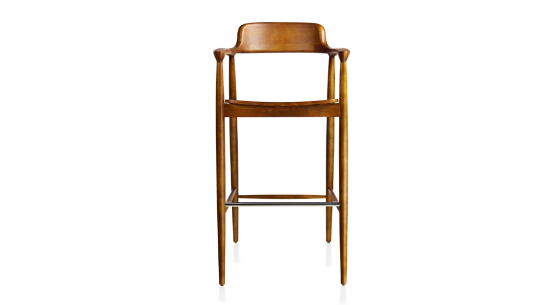 Tabouret de bar h80 cm bois teinte merisier
