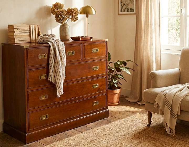 Commode marine grand modèle bois teinte merisier
