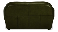 Canapé club cuir 2 places vert olive accoudoirs passepoil
