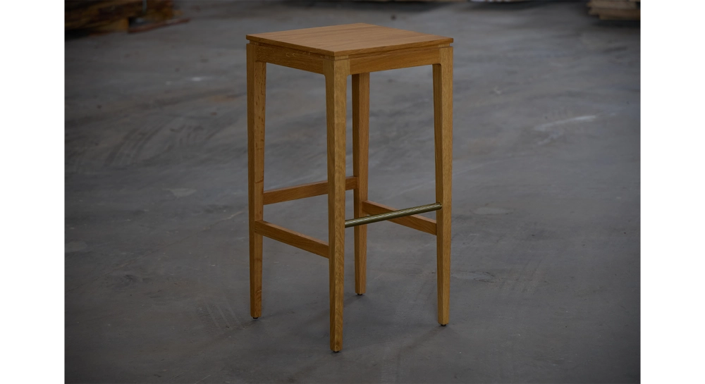Tabouret de bar design H80 cm bois teinte naturelle assise bois