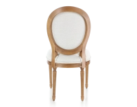 Chaise ancienne style Louis XVI bois teinte ancienne et tissu beige naturel