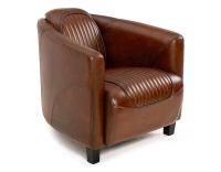 Fauteuil club cuir marron vintage