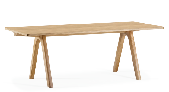 Table salle à manger 8 personnes en chêne teinte naturelle plateau bois 210x100 cm