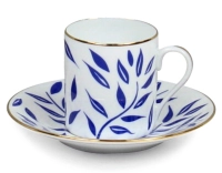 Tasse à café avec soucoupe en porcelaine lot de 2