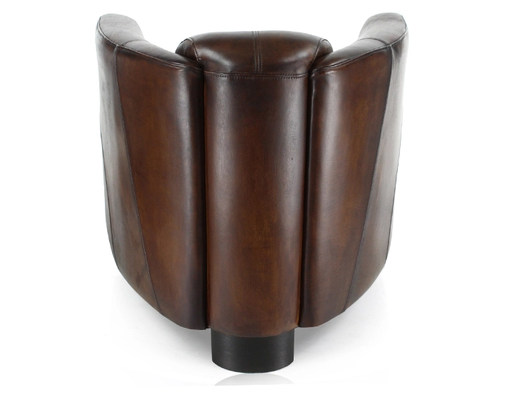 Fauteuil club cuir marron soutenu