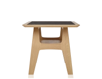 Rectangular coffee table in oak and ceramic with natural stained wood, slate effect ceramic top 100x50 cm