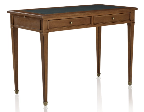 Bureau ancien style directoire plateau cuir vert L110 cm