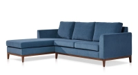 Méridienne gauche tissu bleu jean