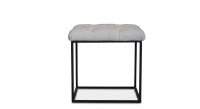 Pouf Chesterfield tissu beige