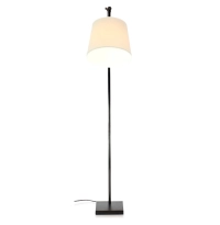 Lampadaire salon articulé noir abat jour ivoire
