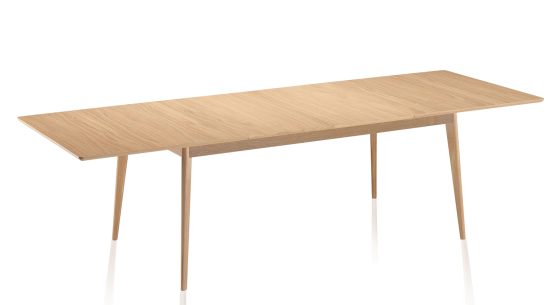 Table extensible en chêne 8 à 12 personnes avec plateau et allonges bois teinte naturelle 180x100 cm