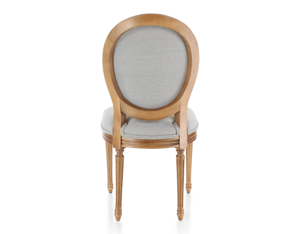 Chaise ancienne style Louis XVI bois teinte ancienne et tissu gris clair