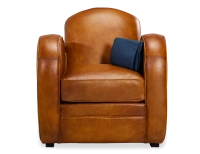 Fauteuil club cuir cognac