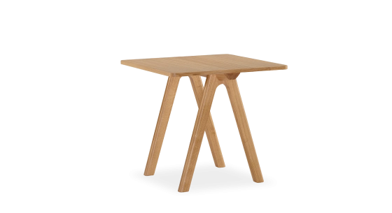Table salle à manger en chêne 4 personnes teinte naturelle plateau bois 90x90cm