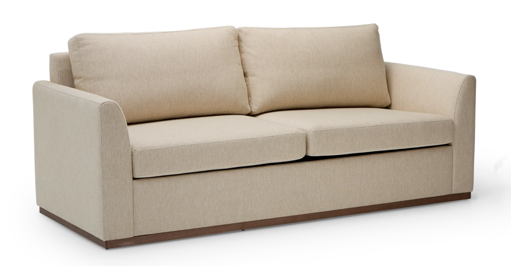 Canapé design 3 places tissu chiné beige