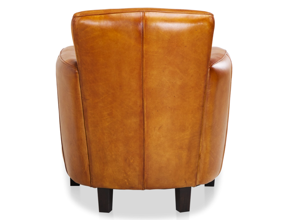 Leather club armchair cognac