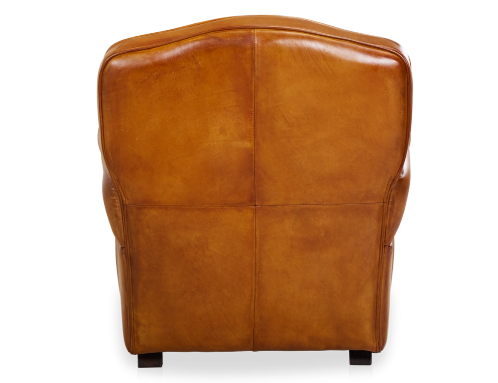 Fauteuil club cuir cognac