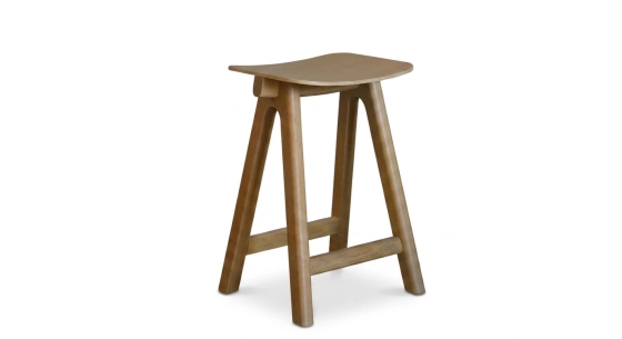 Tabouret de bar en chêne H60 cm bois teinte naturelle