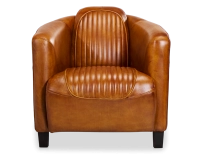 Fauteuil club cuir cognac