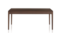 Table salle à manger 8 personnes en chêne teinte marron foncé plateau bois 210x100 cm