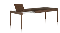 Mesa extensible de roble de 8 a 12 comensales con tablero y extensiones de madera en tono marrón oscuro 160x100 cm