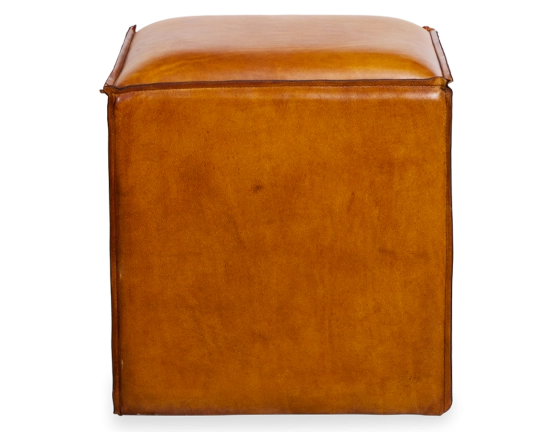 Pouf cuir cognac