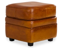 Pouf cuir cognac