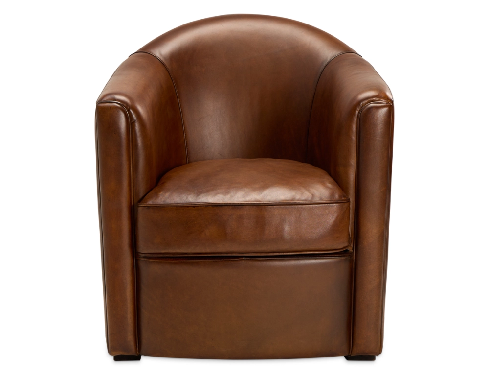 Leather club armchair vintage brown