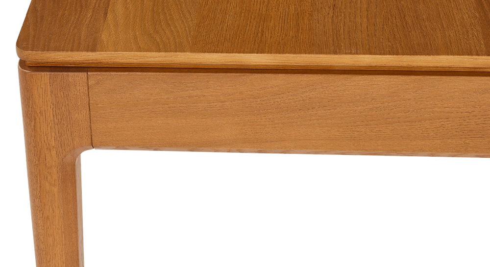 Table salle à manger en chêne 6 personnes teinte merisier plateau bois 160x100 cm