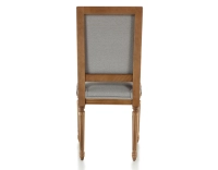 Chaise ancienne style Louis XVI bois teinte ancienne et tissu gris clair
