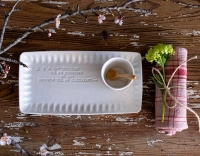 Rectangular dish with PM message