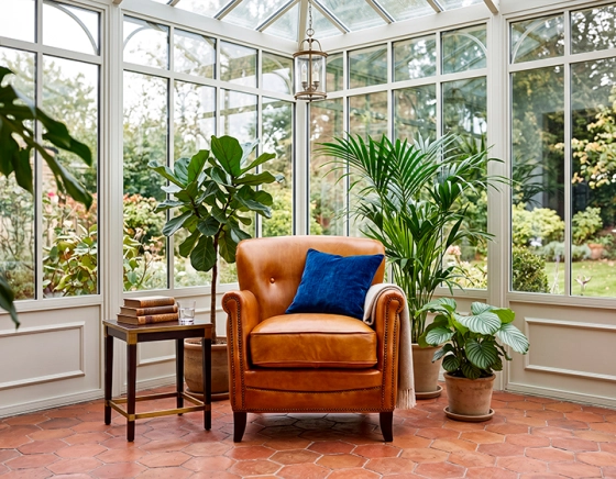 Fauteuil club cuir cognac accoudoirs cloutés
