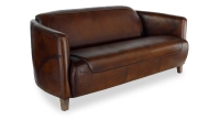 3 seater leather club sofa dark brown