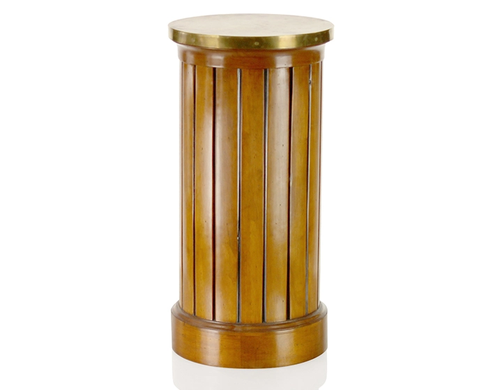 Table d'appoint somno bois teinte merisier et plateau laiton