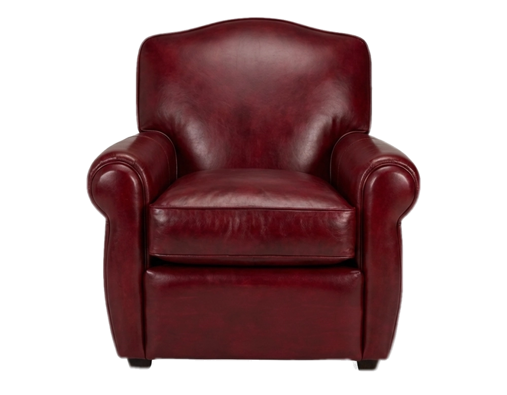 Fauteuil club cuir rouge carmin