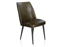 Chaise vintage cuir vert olive