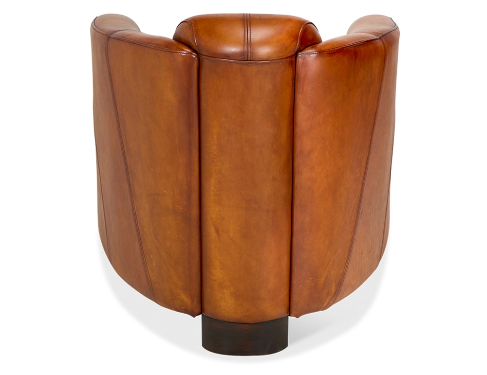 Fauteuil club cuir marron clair
