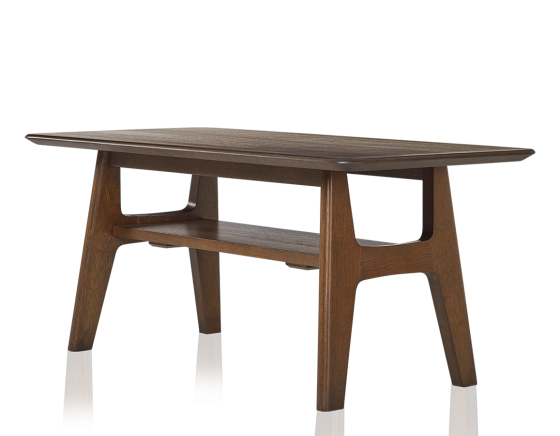 Table basse rectangulaire en chêne teinte marron foncé 100x50 cm 100x50 cm