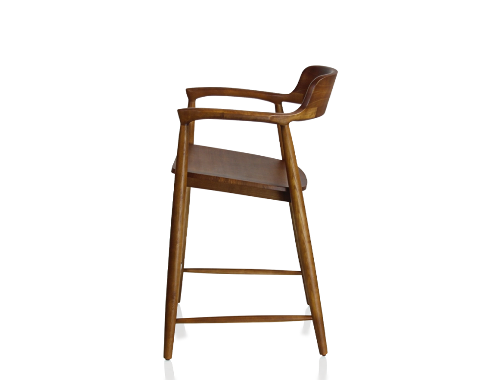 Tabouret de bar H60 cm bois teinte merisier