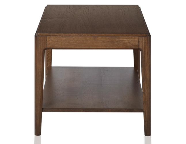 Table basse rectangulaire en chêne avec tablette teinte marron foncé 100x50 cm 100x50 cm