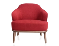 Sillón de diseño tejido burdeos y rosa empolvado