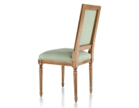 Chaise ancienne style Louis XVI bois teinte ancienne et tissu vert sauge