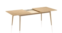 Table extensible en chêne 6 à 8 personnes avec plateau et allonges bois teinte naturelle 160x100 cm