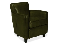 Leather club armchair olive green