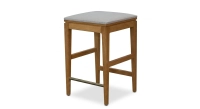 Taburete de bar de diseño H65 cm madera tinte natural asiento tejido beige natural